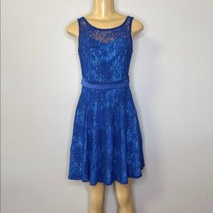 Ticosa Blue Lace Empire Waist Dress Size S